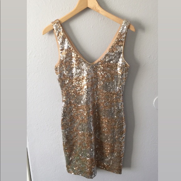 As U Wish Sequin Gold/Silver Dress - Picture 4 of 8